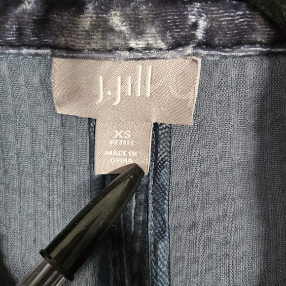 J.Jill Women's Blue Corduroy and Velvet Cuffs Oversized Long-line Jacket XSP - Picture 3 of 12